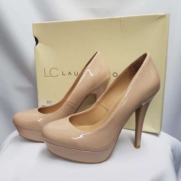 LC Lauren Conrad Shoes - Lauren Conrad Johanna Nude Patent Pumps Heels 6